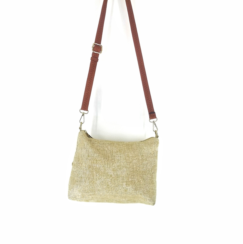 Unbranded Tan Fabric Top Zip Shoulder Bag - Picture 1 of 7